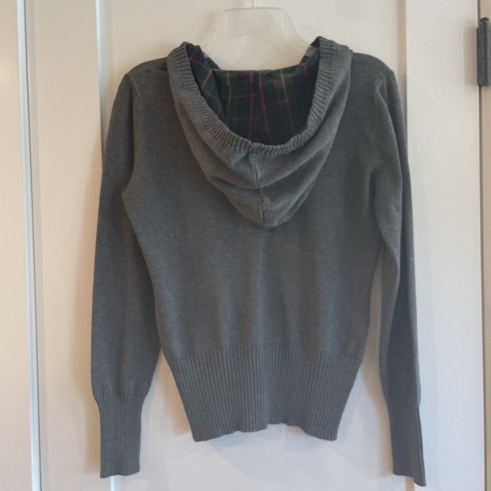 Womens Lightweight Hoodie Sweater Sweatshirt Gray Pullover Fisherwoman Boho L - Picture 2 of 11